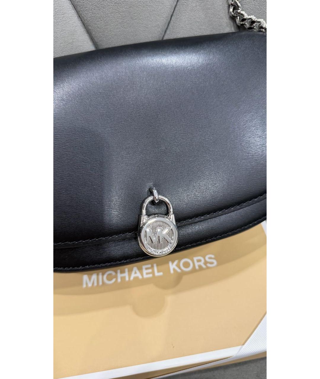 MICHAEL KORS Черная кожаная сумка через плечо, фото 6