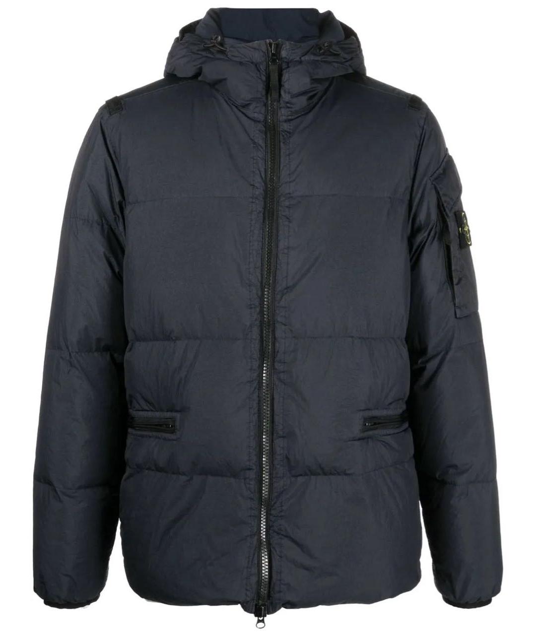 STONE ISLAND Черный полиэстеровый пуховик, фото 1