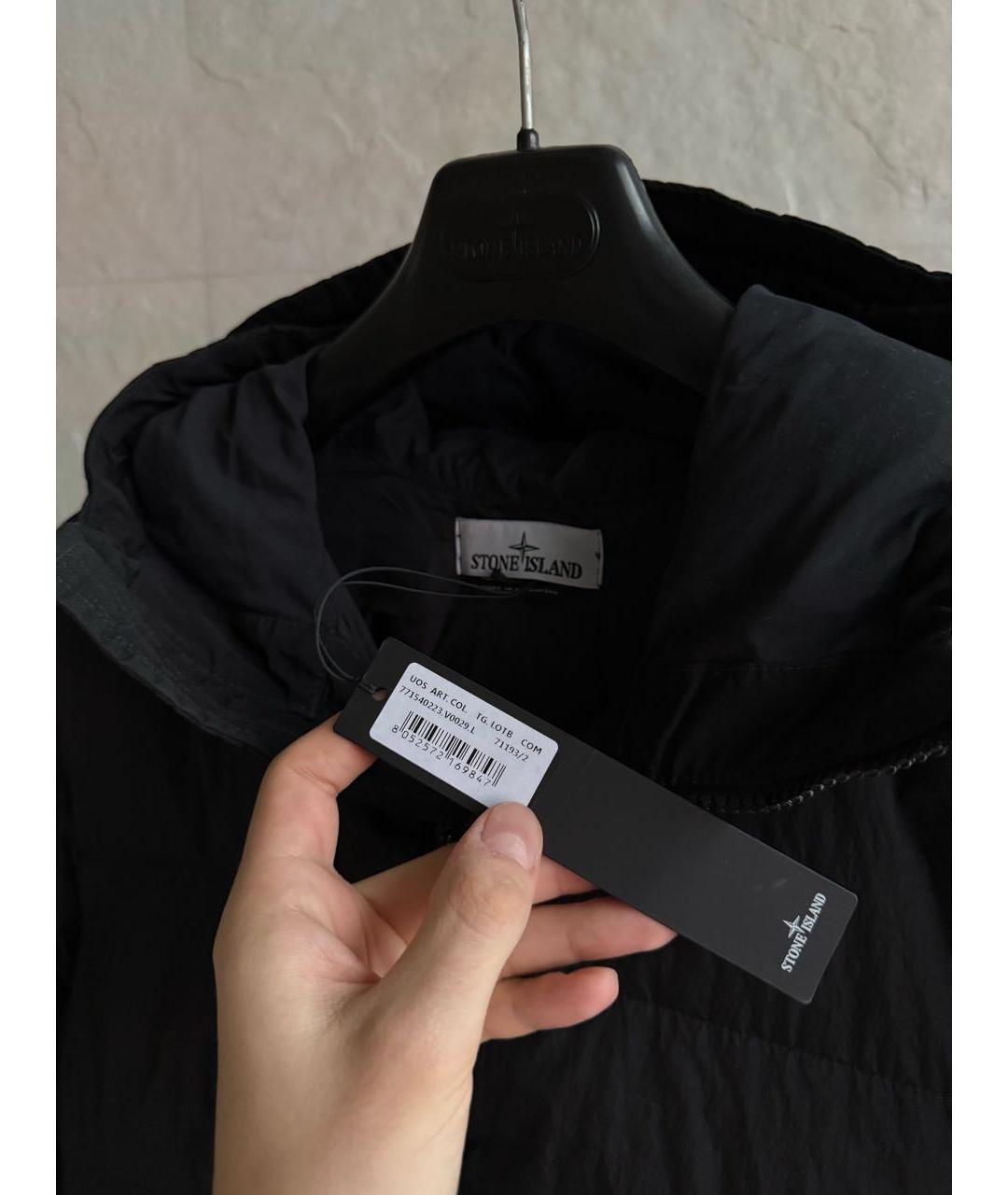 STONE ISLAND Черный полиэстеровый пуховик, фото 3