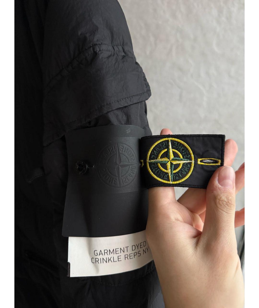 STONE ISLAND Черный полиэстеровый пуховик, фото 5