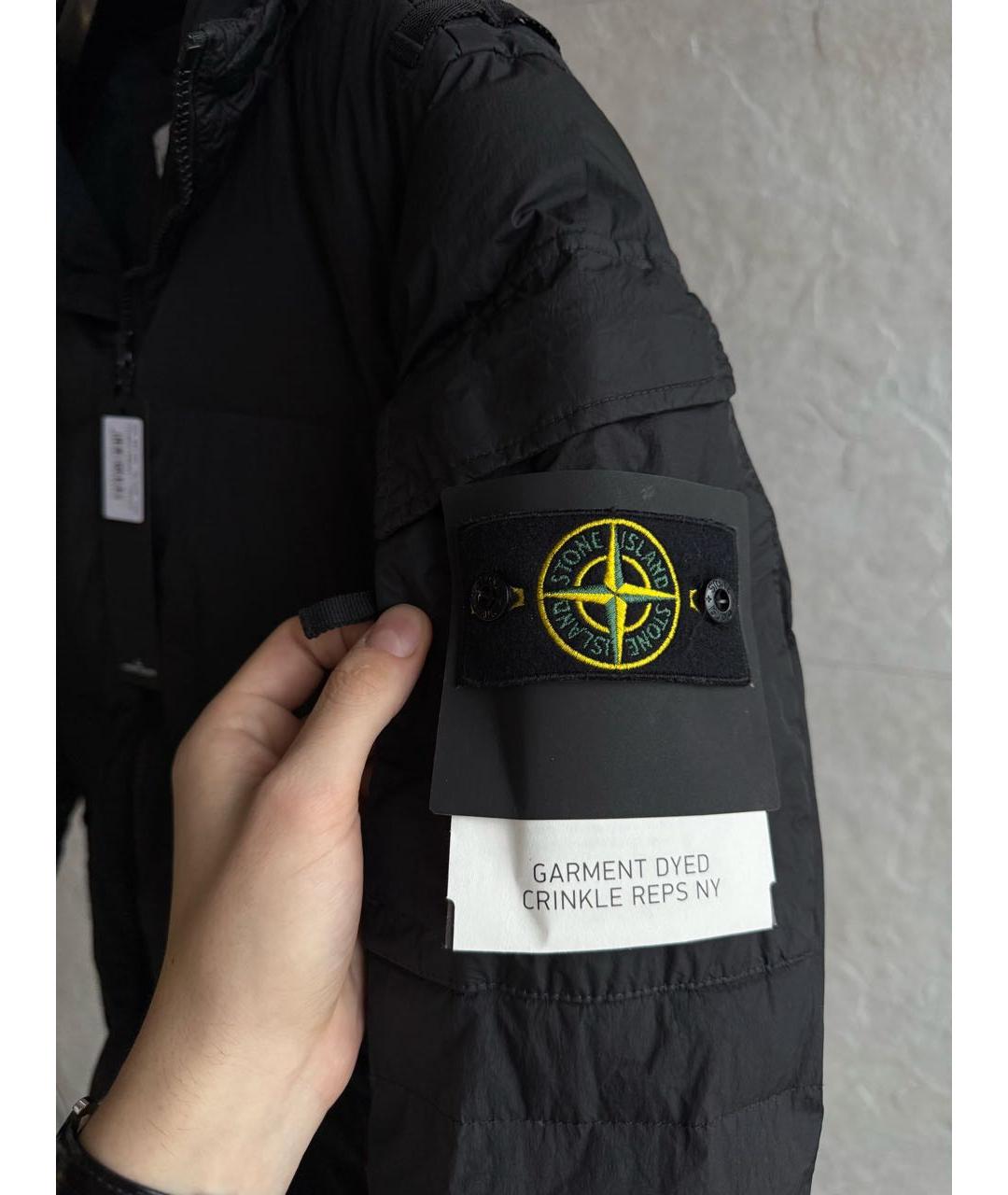 STONE ISLAND Черный полиэстеровый пуховик, фото 4