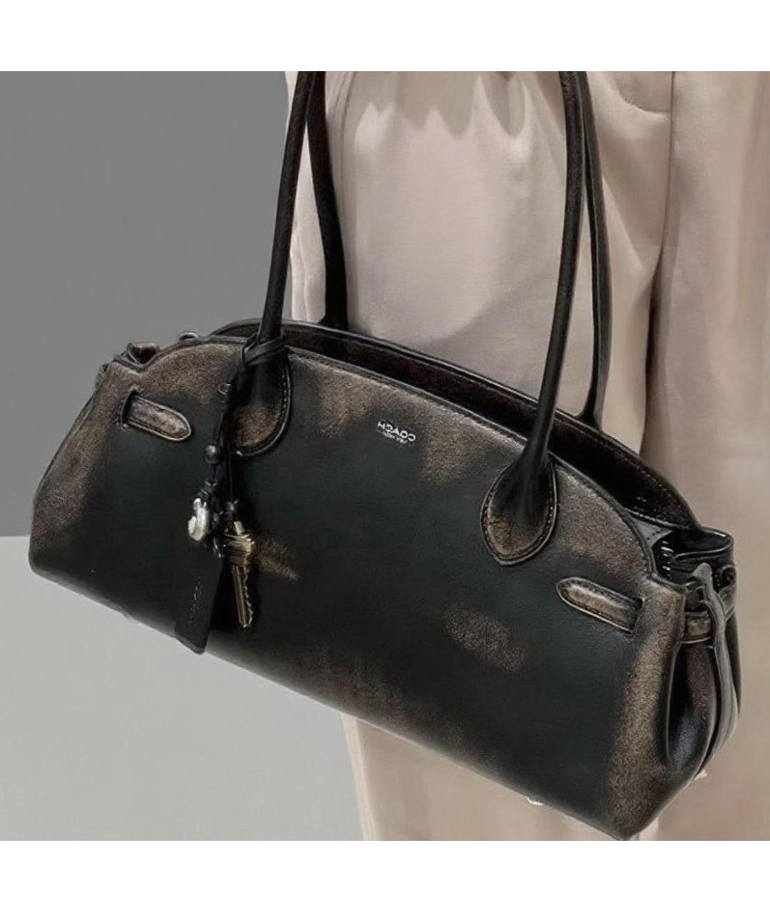 COACH Коричневая кожаная сумка через плечо, фото 6