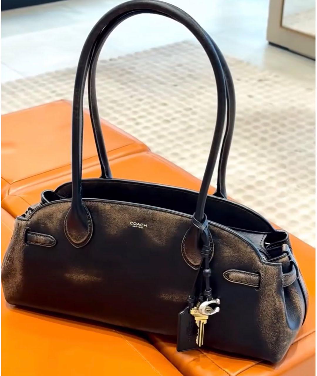 COACH Коричневая кожаная сумка через плечо, фото 7