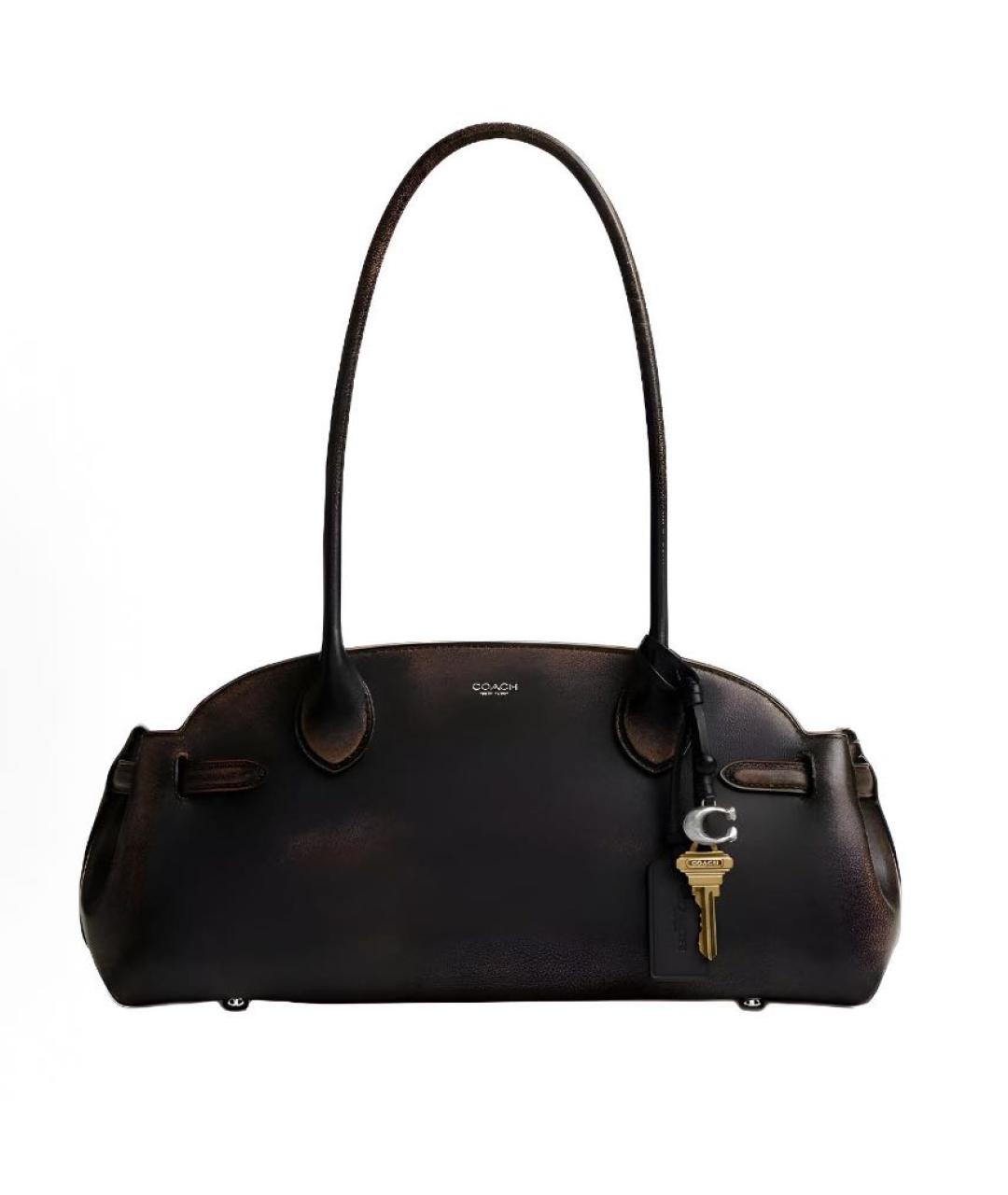 COACH Коричневая кожаная сумка через плечо, фото 9