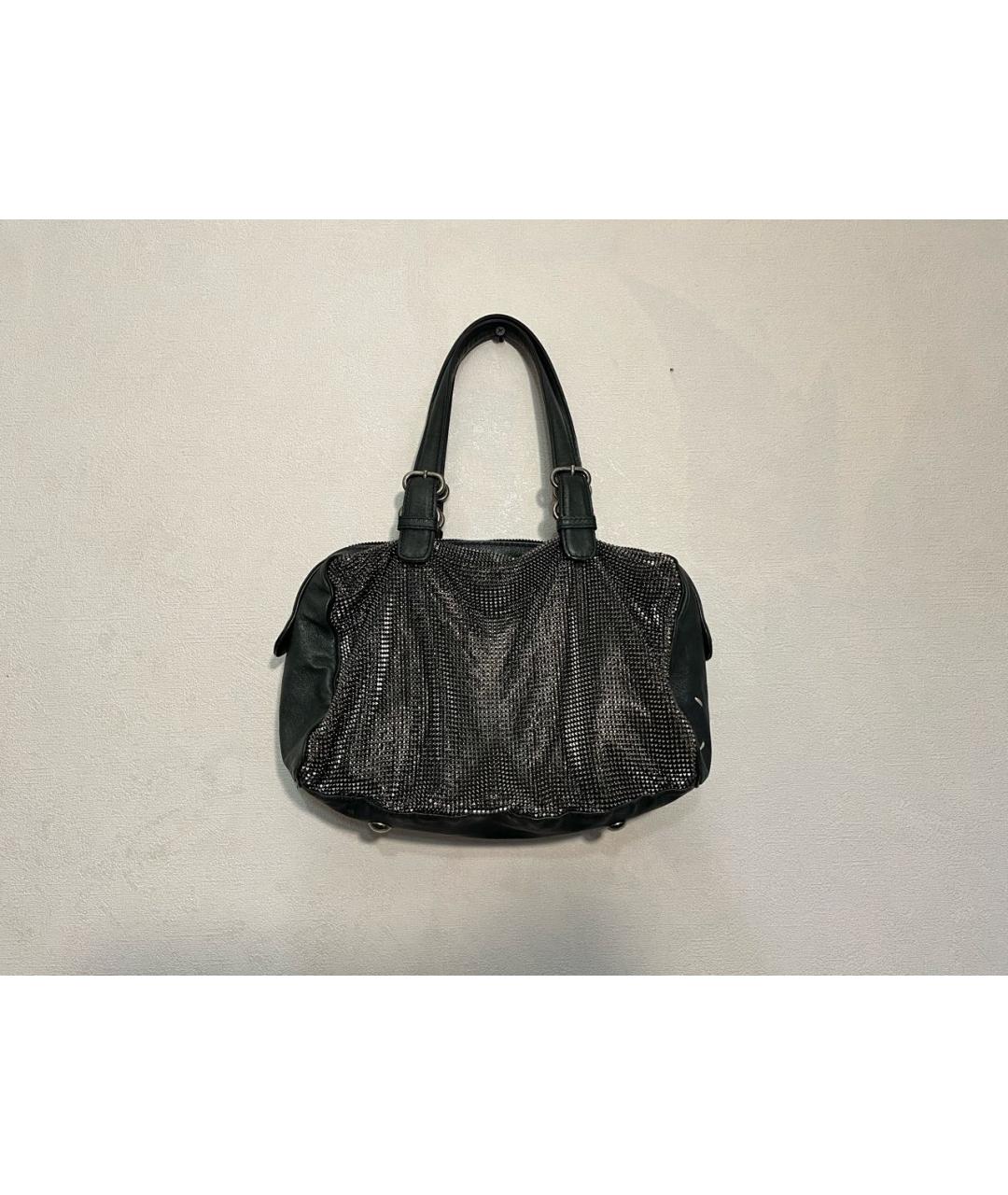 MAISON MARGIELA Черная кожаная сумка с короткими ручками, фото 9