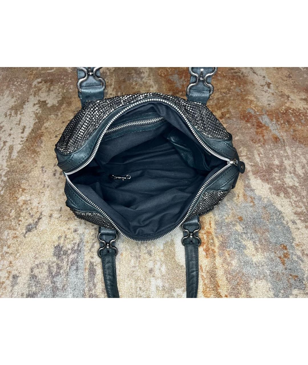 MAISON MARGIELA Черная кожаная сумка с короткими ручками, фото 5
