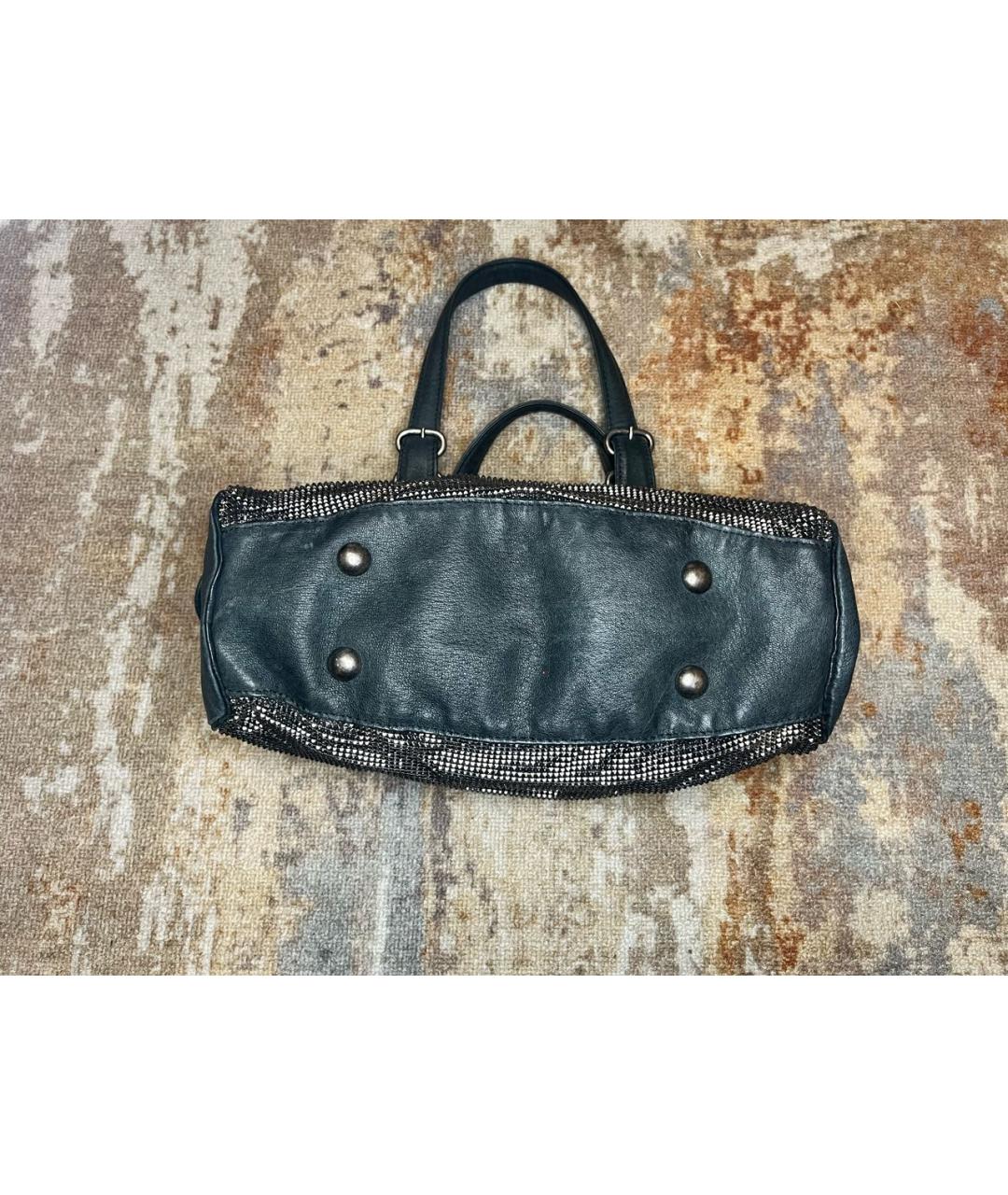 MAISON MARGIELA Черная кожаная сумка с короткими ручками, фото 8