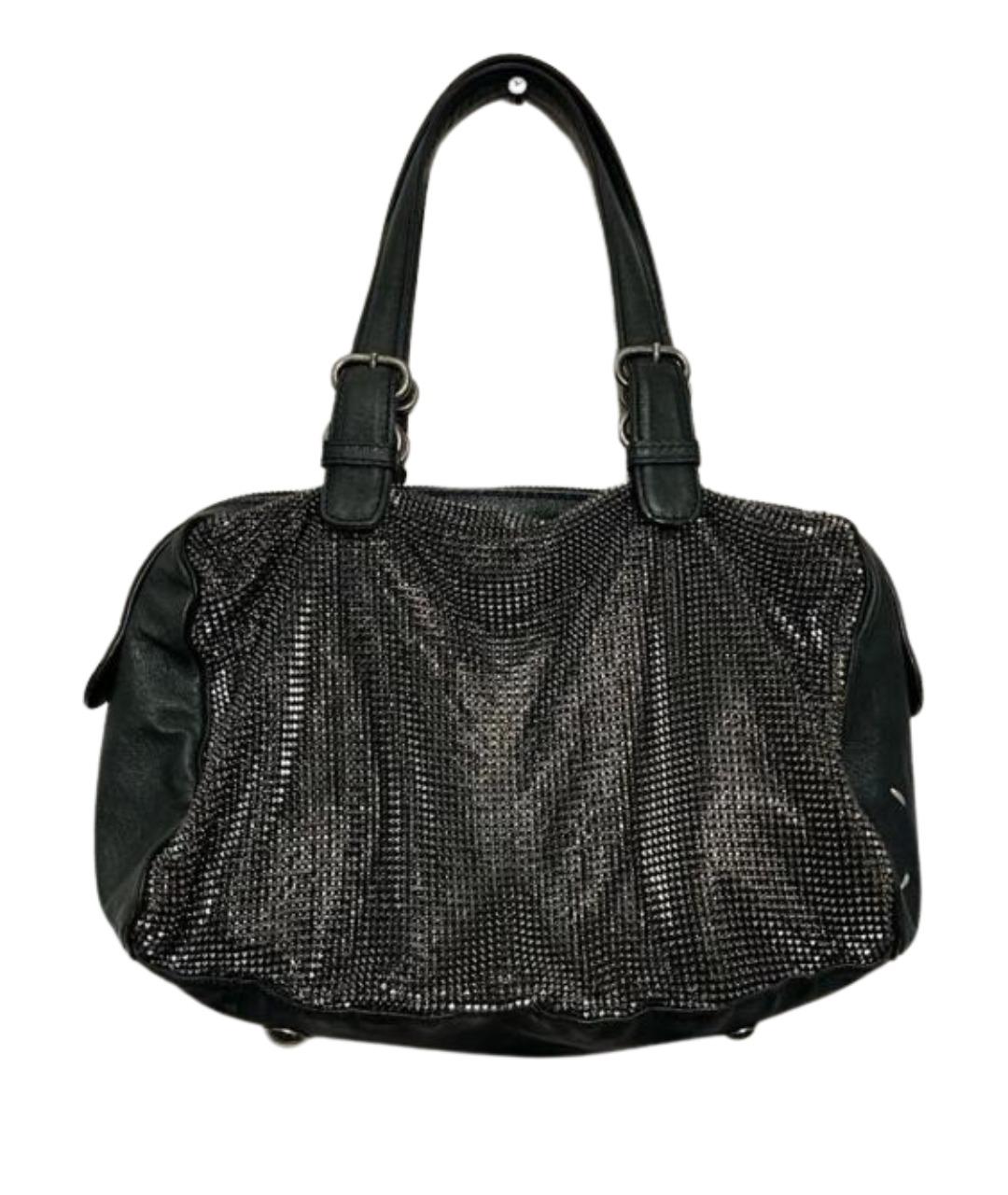 MAISON MARGIELA Черная кожаная сумка с короткими ручками, фото 1