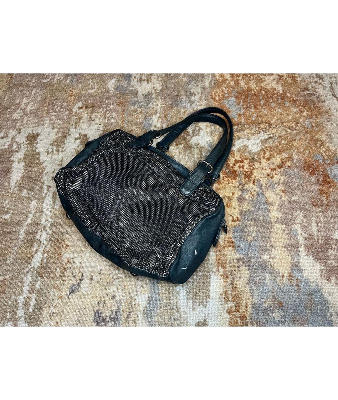 MAISON MARGIELA Черная кожаная сумка с короткими ручками, фото 2