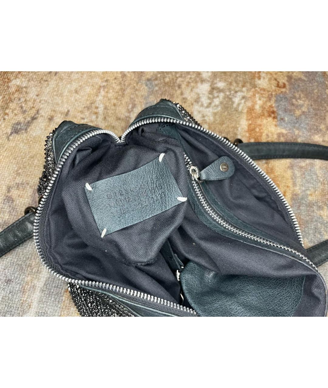 MAISON MARGIELA Черная кожаная сумка с короткими ручками, фото 6