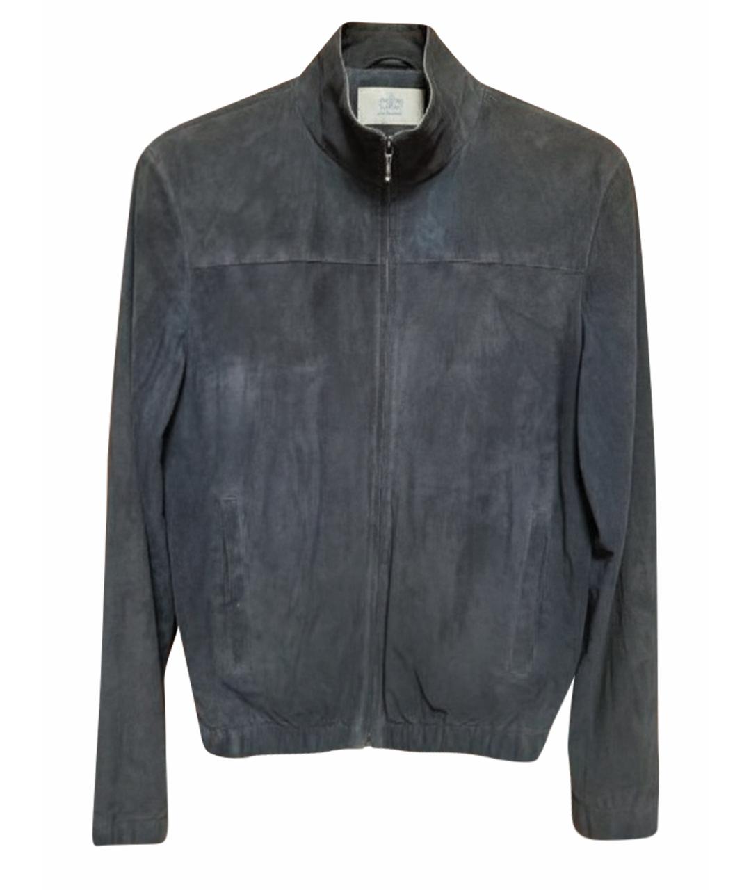 LORO PIANA Серая кожаная куртка, фото 1