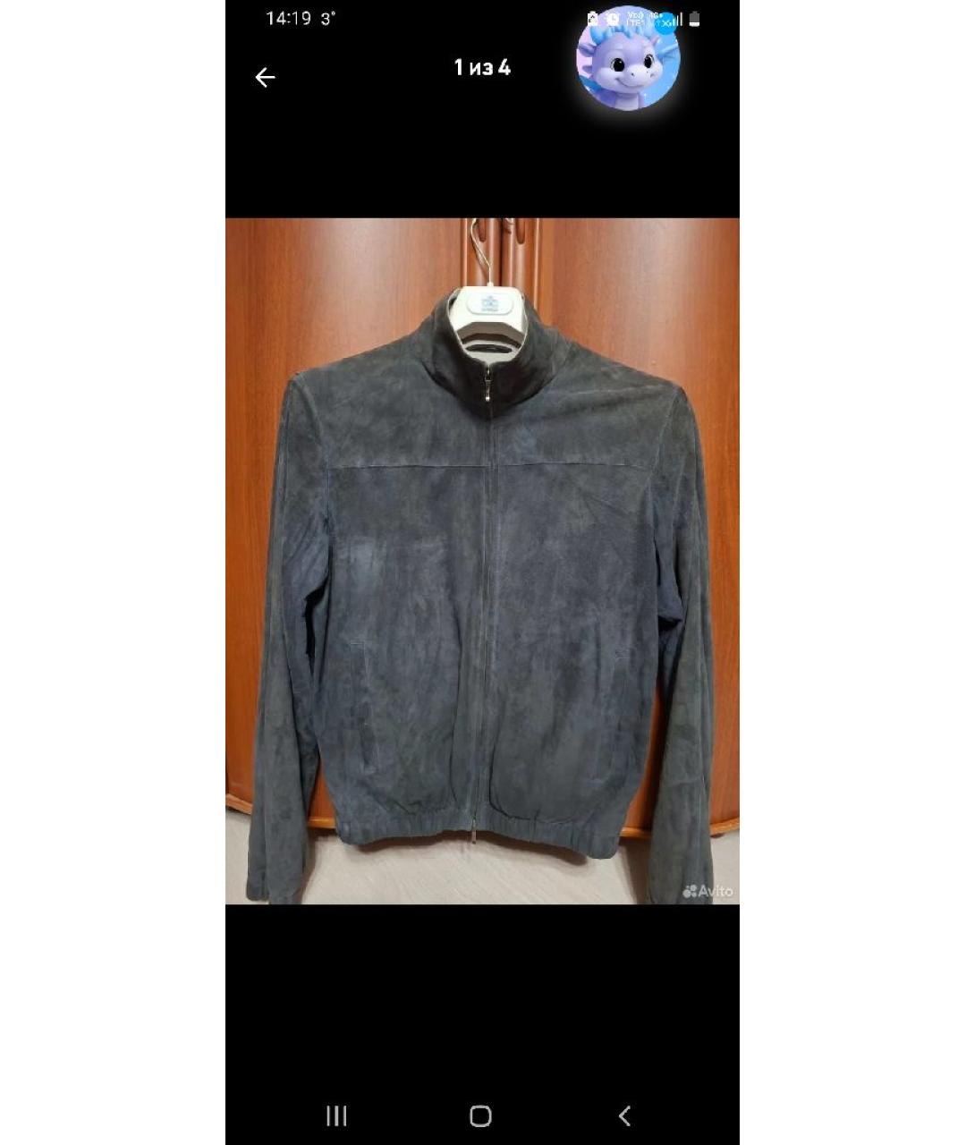 LORO PIANA Серая кожаная куртка, фото 5