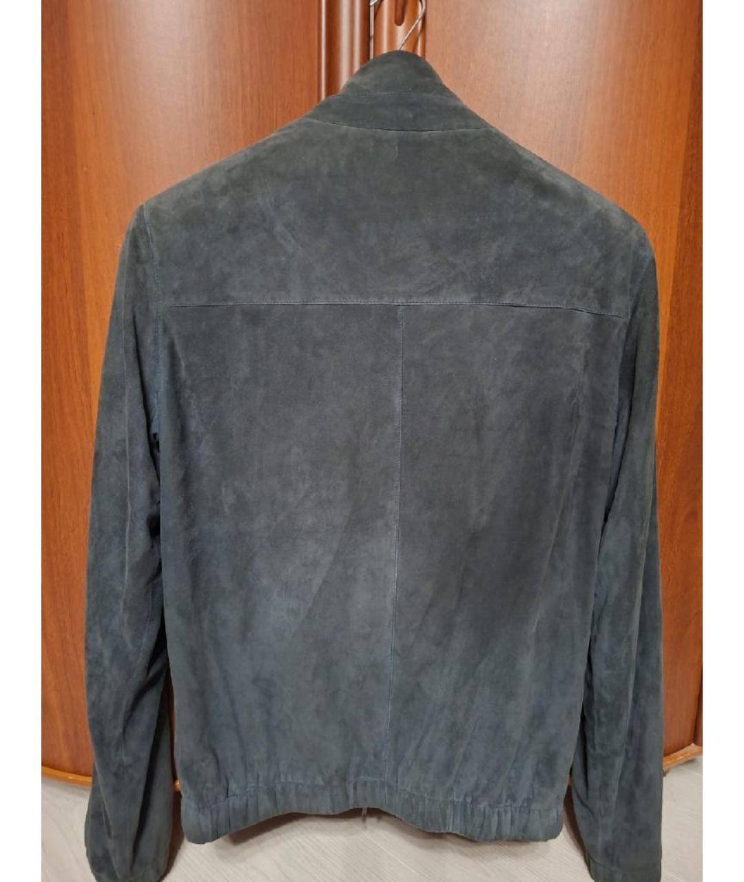 LORO PIANA Серая кожаная куртка, фото 2