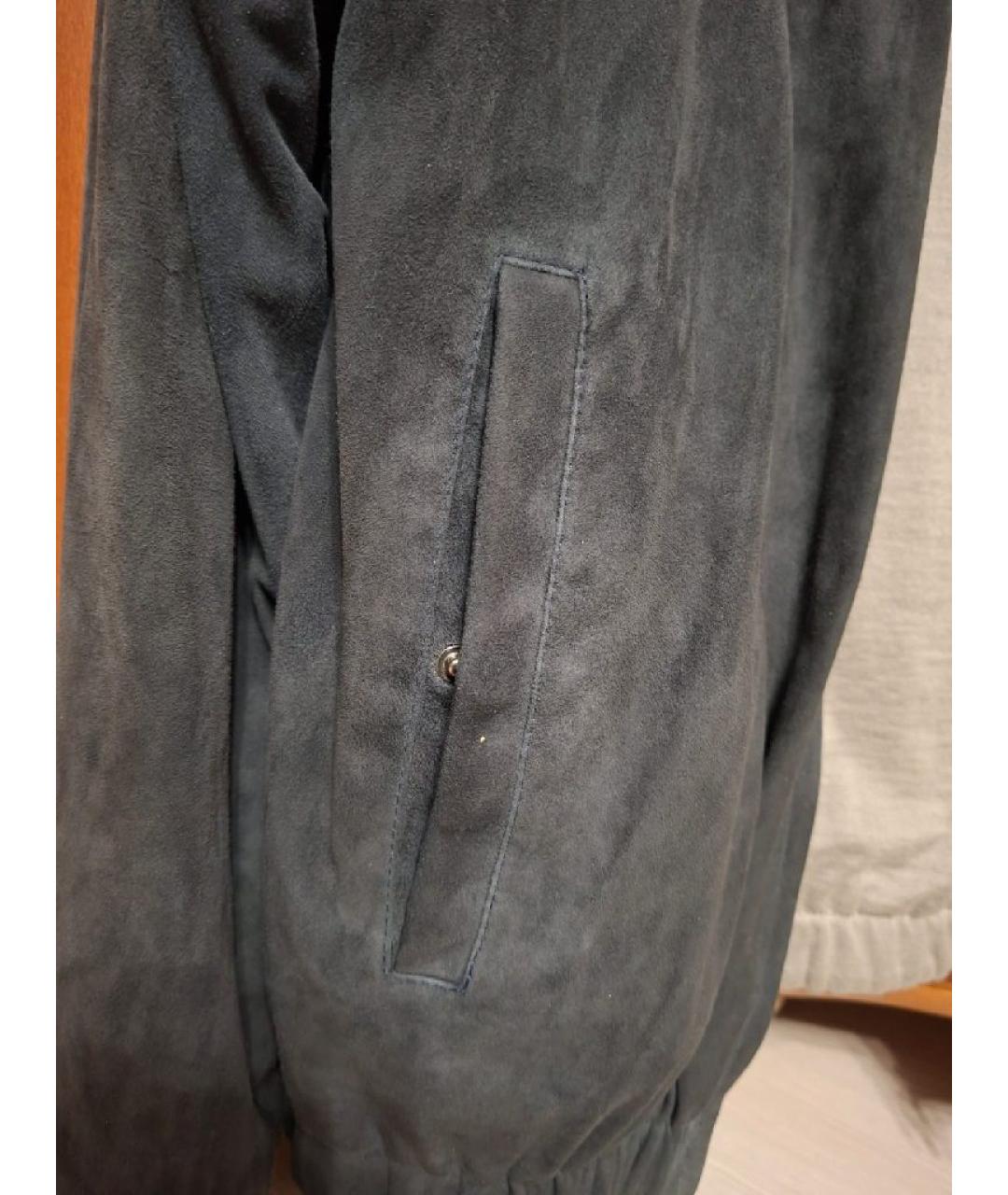 LORO PIANA Серая кожаная куртка, фото 4