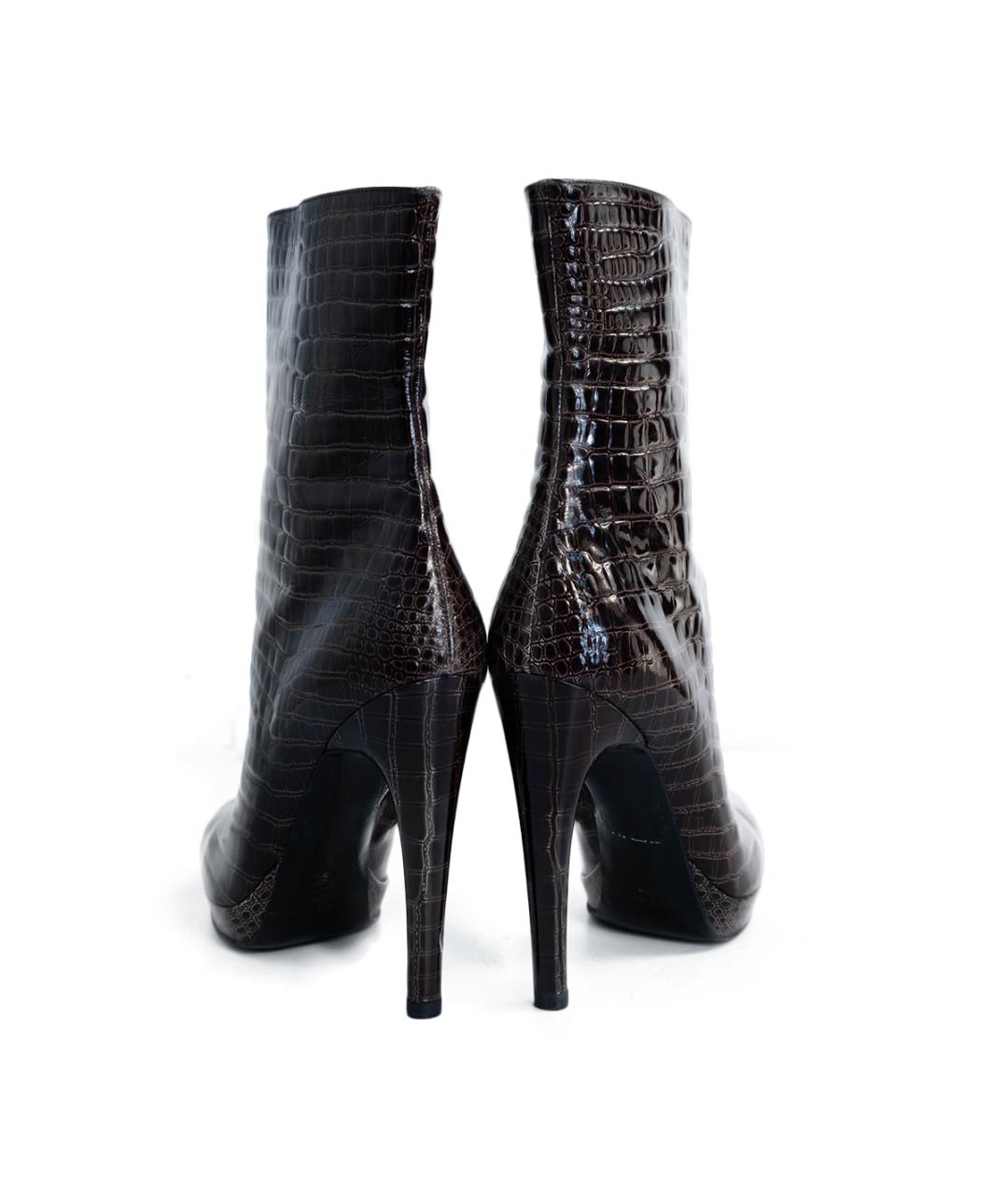 CASADEI Коричневые ботильоны из лакированной кожи, фото 5