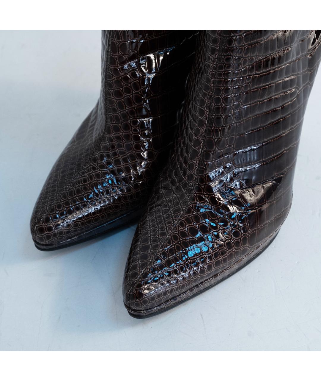 CASADEI Коричневые ботильоны из лакированной кожи, фото 3