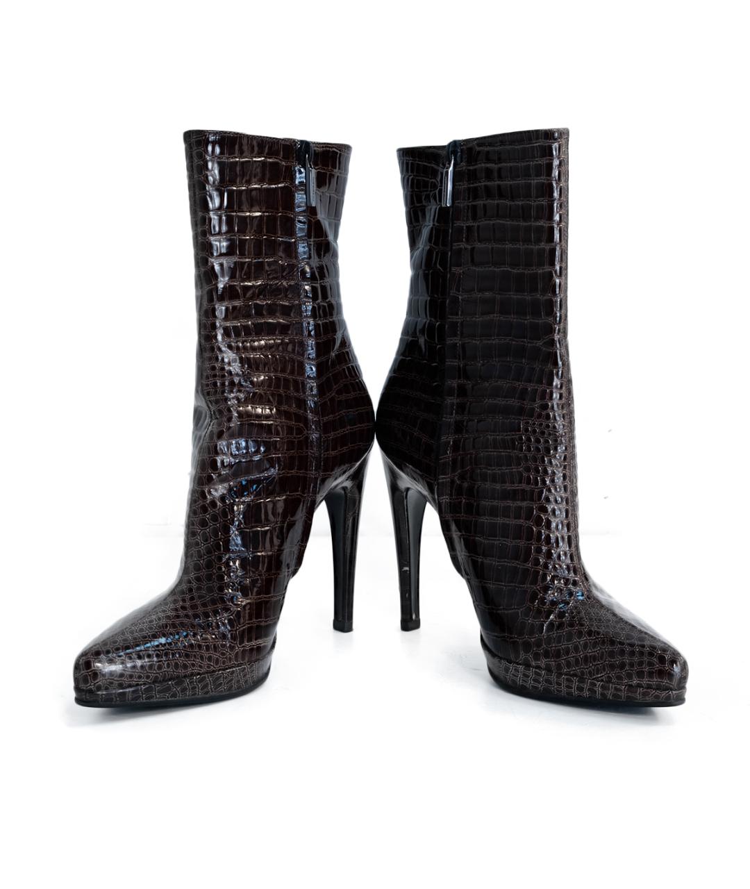 CASADEI Коричневые ботильоны из лакированной кожи, фото 4