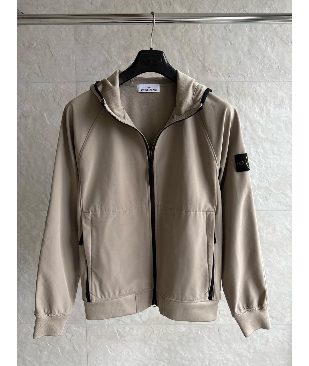 STONE ISLAND Бежевая полиэстеровая куртка, фото 2