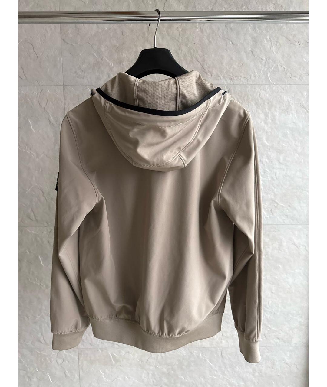 STONE ISLAND Бежевая полиэстеровая куртка, фото 8