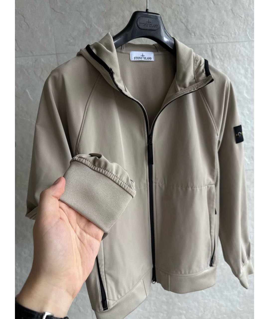 STONE ISLAND Бежевая полиэстеровая куртка, фото 3