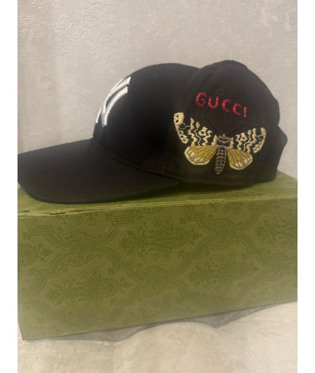 GUCCI Черная хлопковая кепка, фото 2