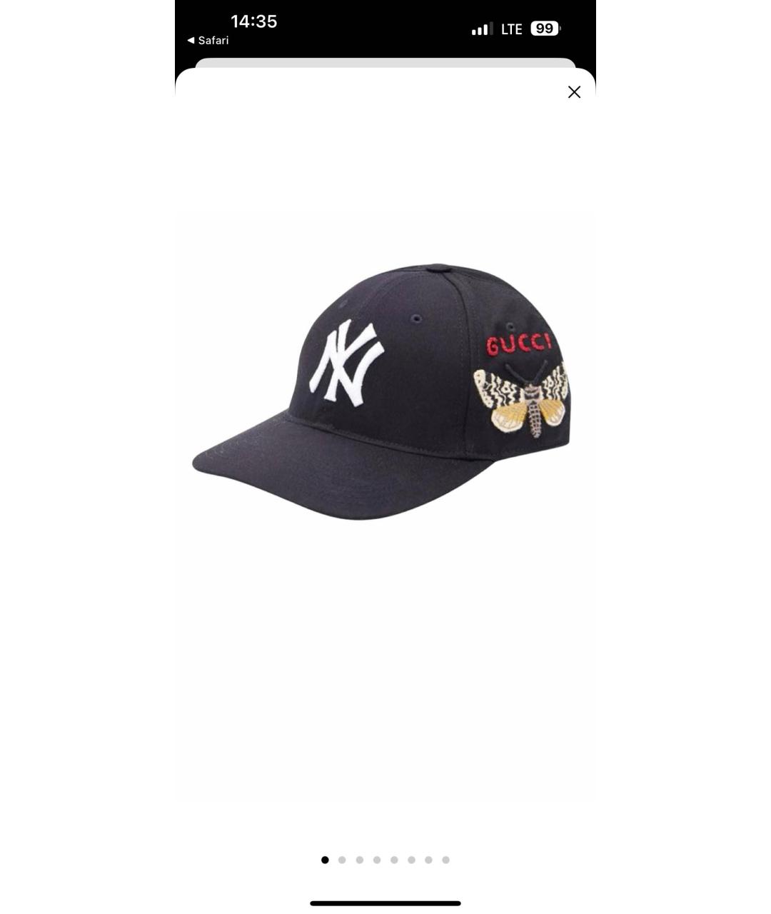 GUCCI Черная хлопковая кепка, фото 6