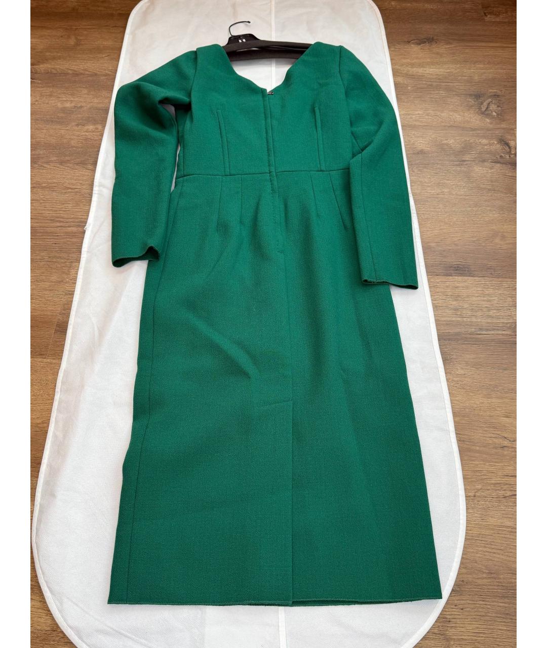 DOLCE&GABBANA Зеленые шерстяное повседневное платье, фото 8