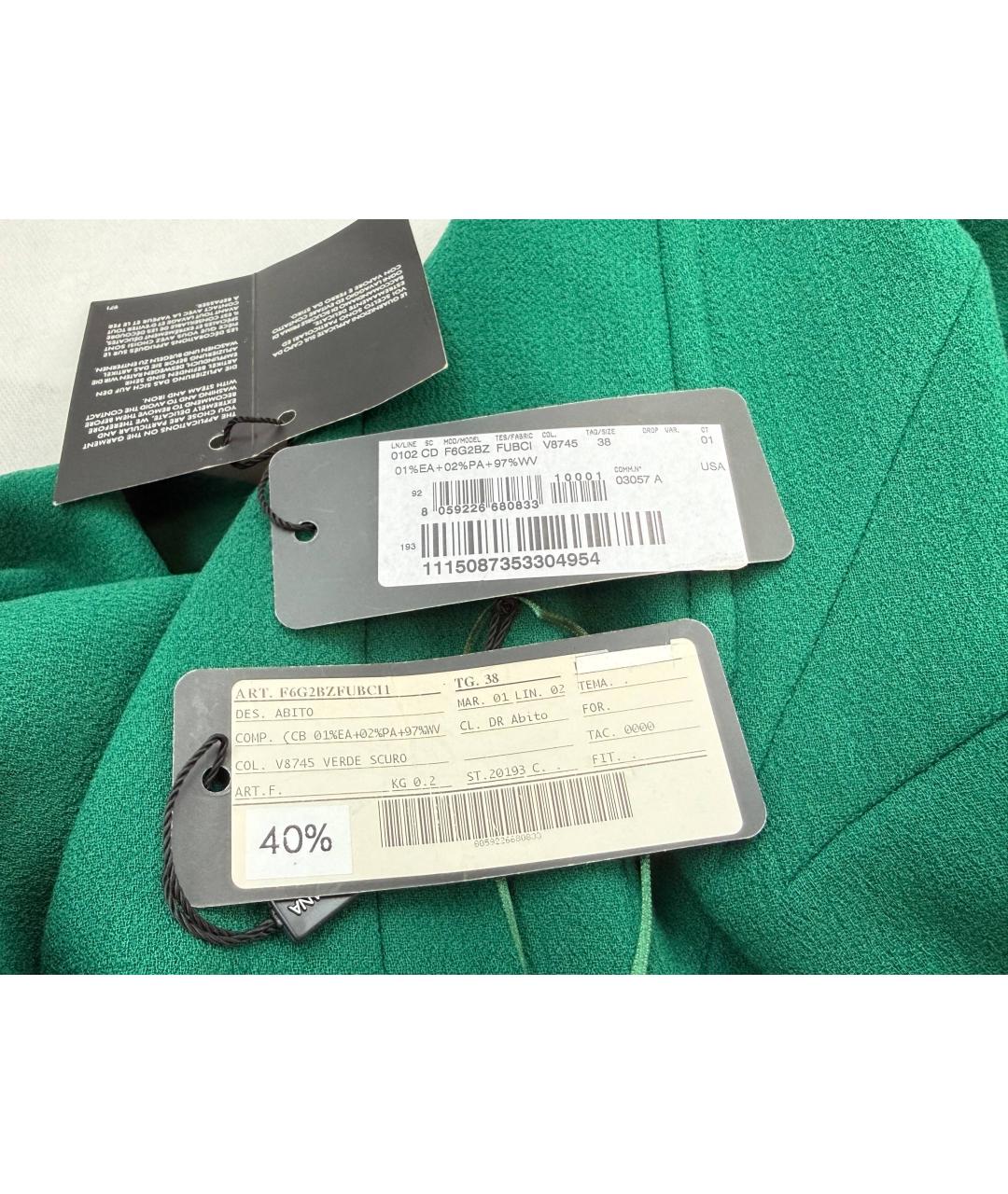 DOLCE&GABBANA Зеленые шерстяное повседневное платье, фото 9