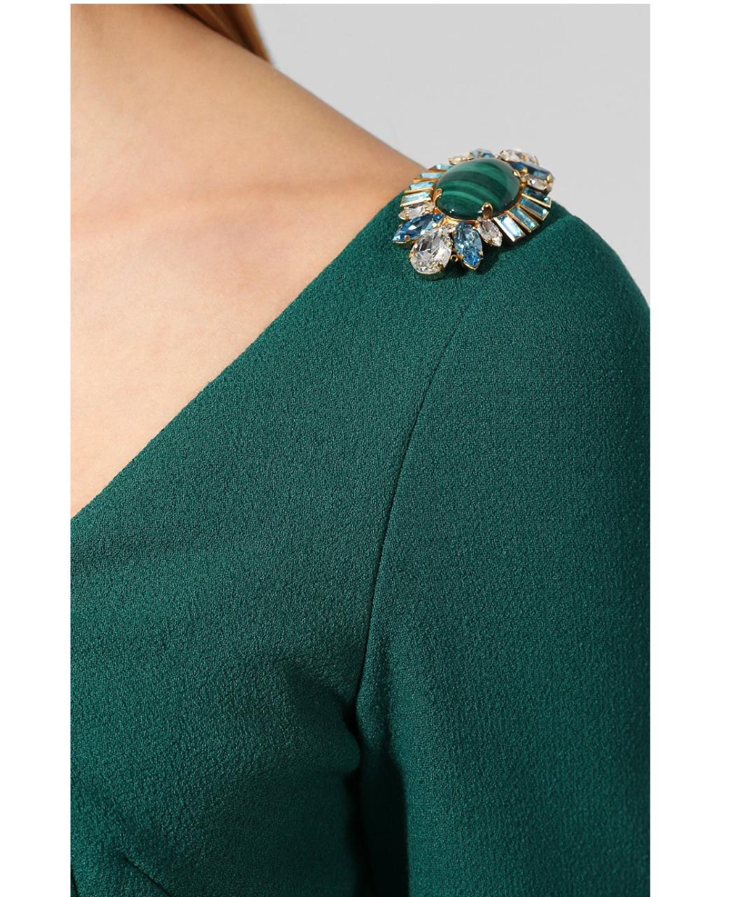 DOLCE&GABBANA Зеленые шерстяное повседневное платье, фото 5