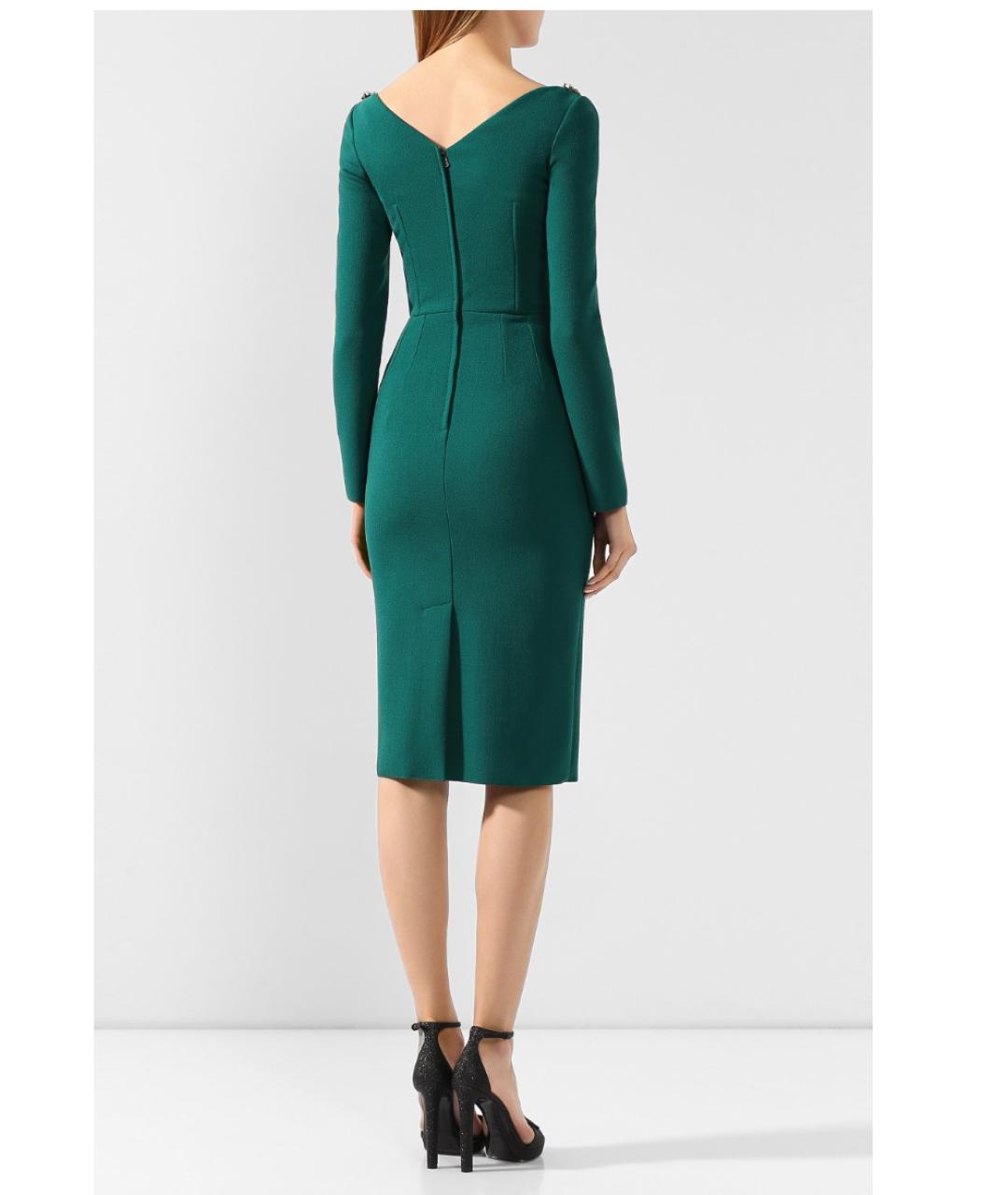 DOLCE&GABBANA Зеленые шерстяное повседневное платье, фото 4