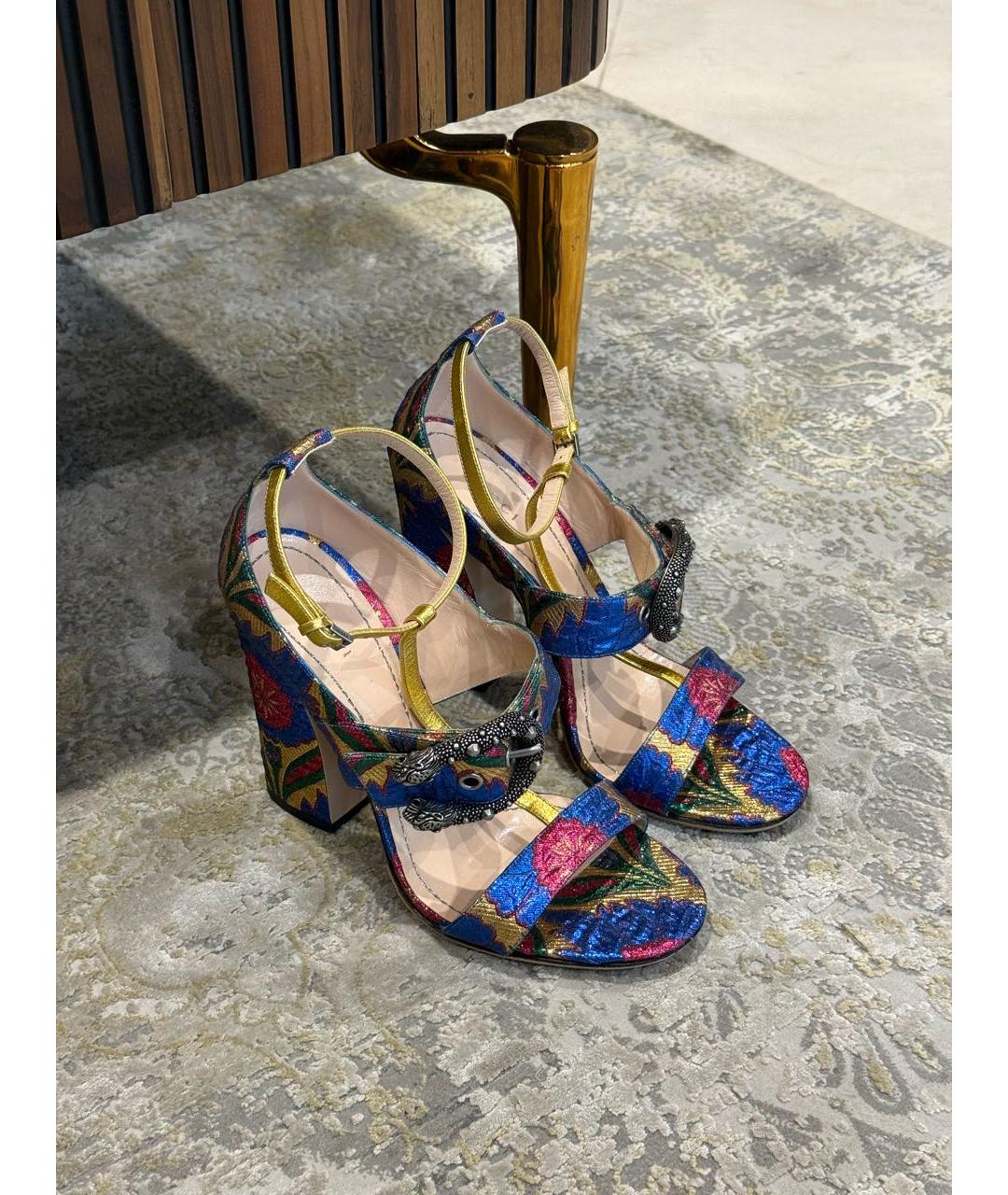 GUCCI Мульти текстильные босоножки, фото 2