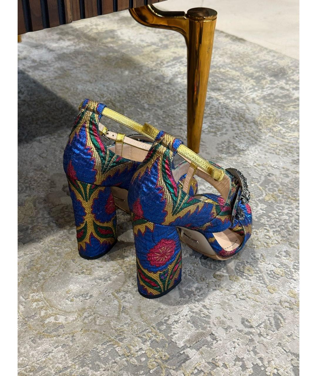 GUCCI Мульти текстильные босоножки, фото 7