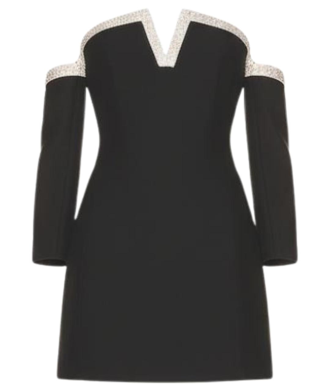 VALENTINO Черное шерстяное коктейльное платье, фото 1