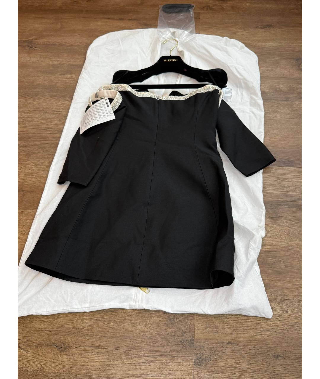 VALENTINO Черное шерстяное коктейльное платье, фото 6