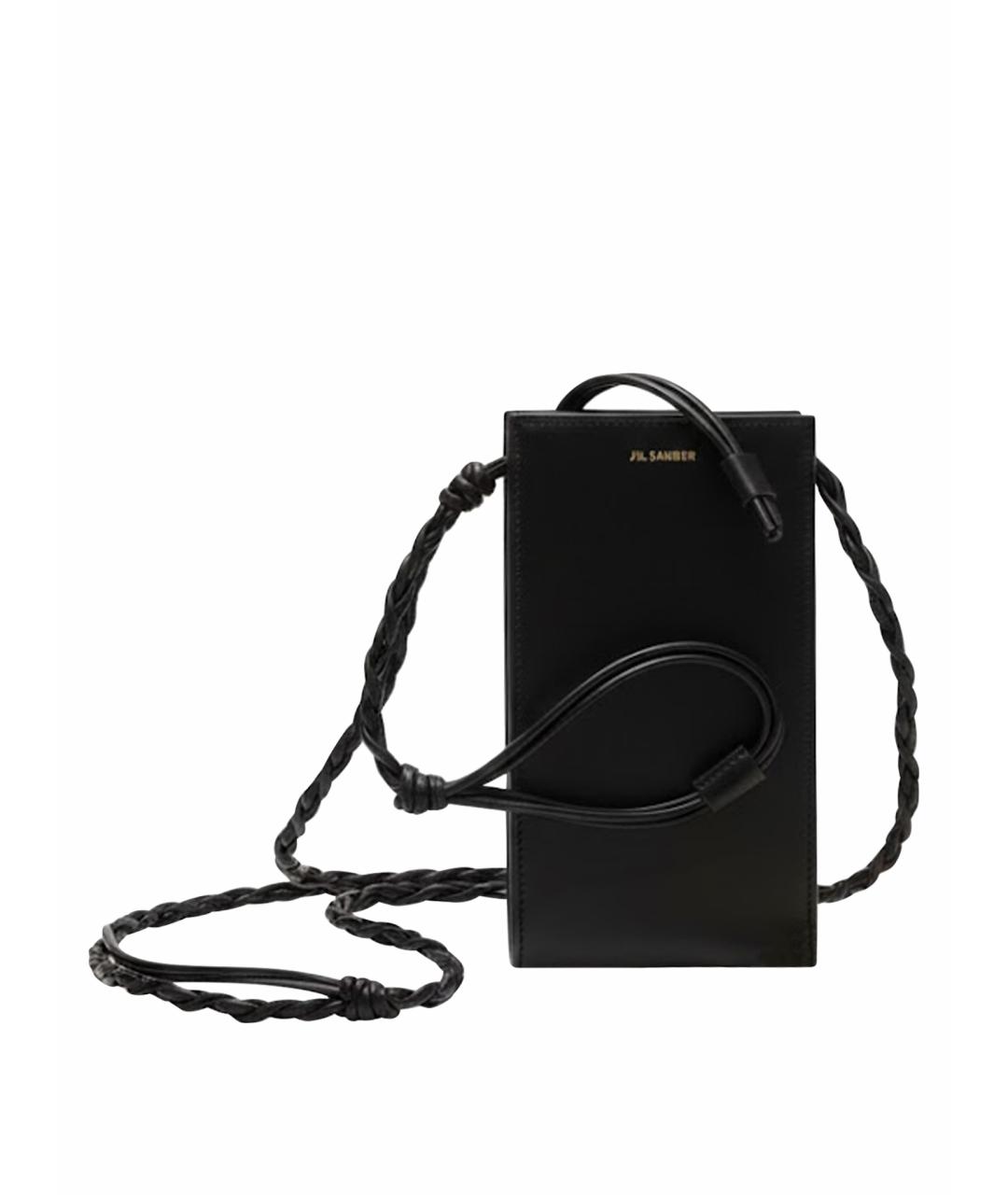 JIL SANDER Черная кожаная сумка через плечо, фото 1