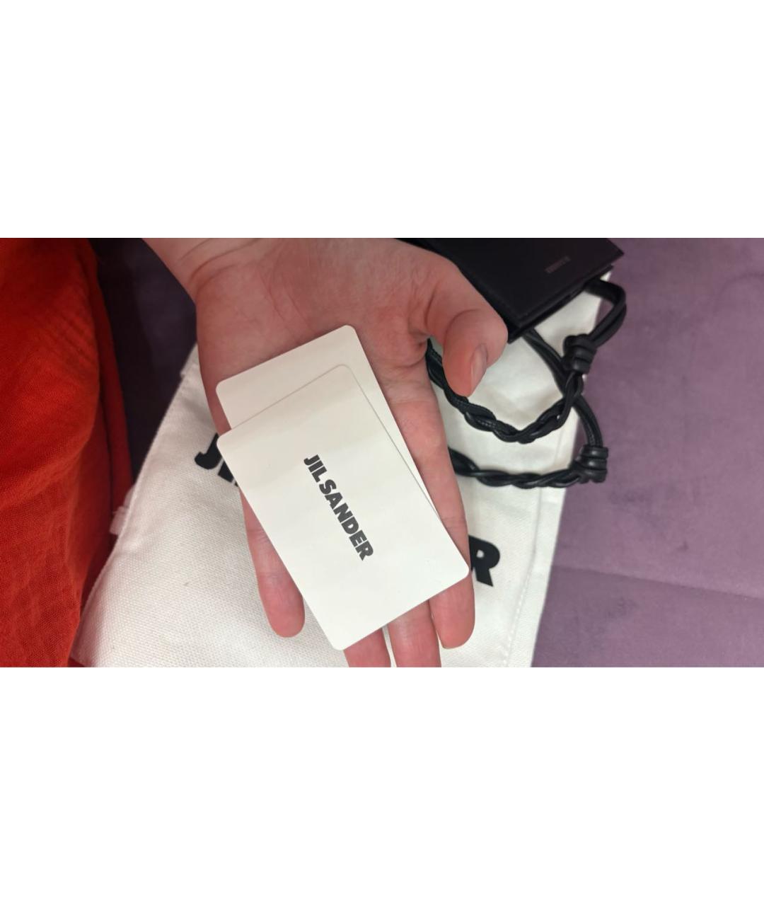 JIL SANDER Черная кожаная сумка через плечо, фото 4