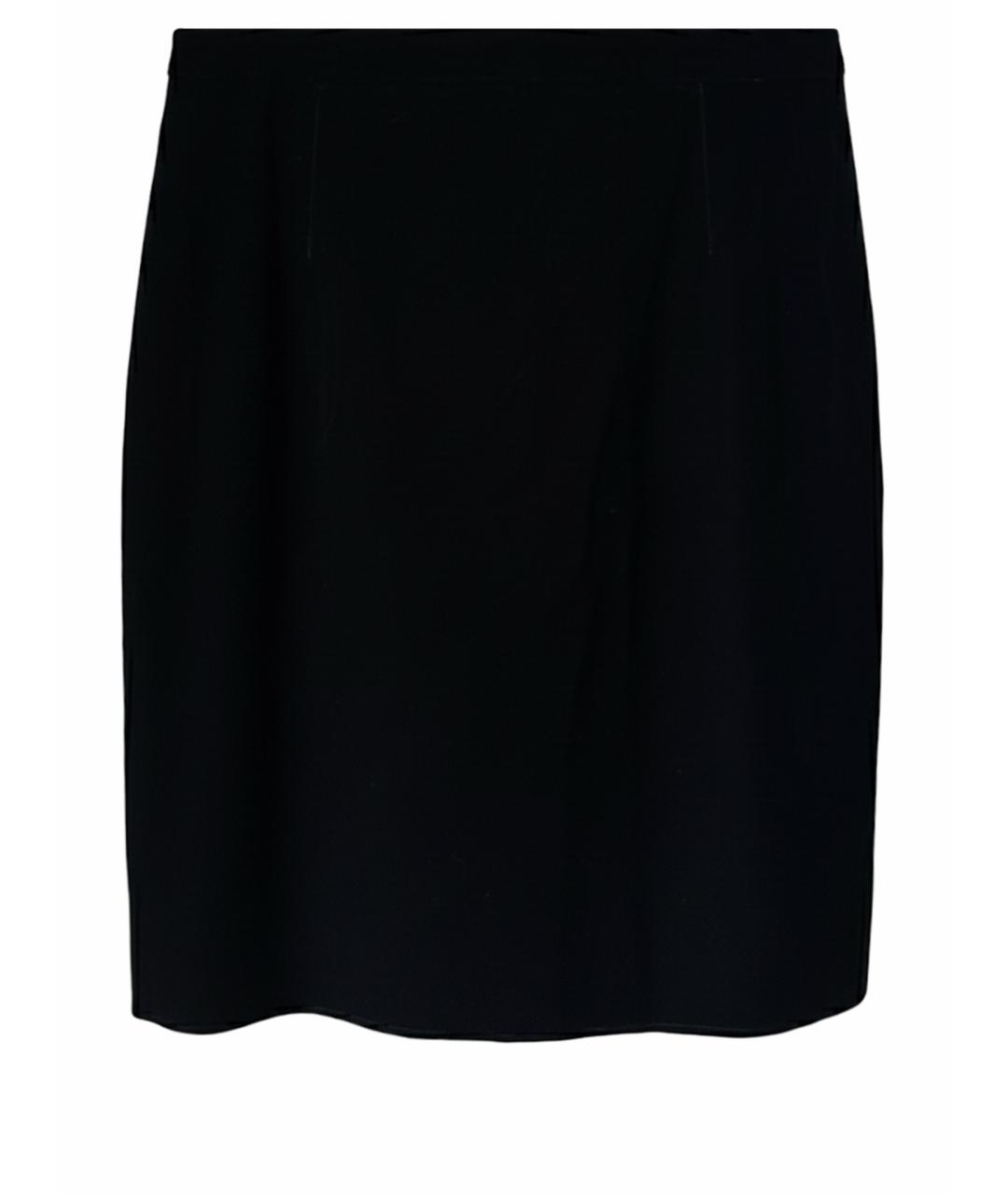LANVIN Черная бархатная юбка миди, фото 1