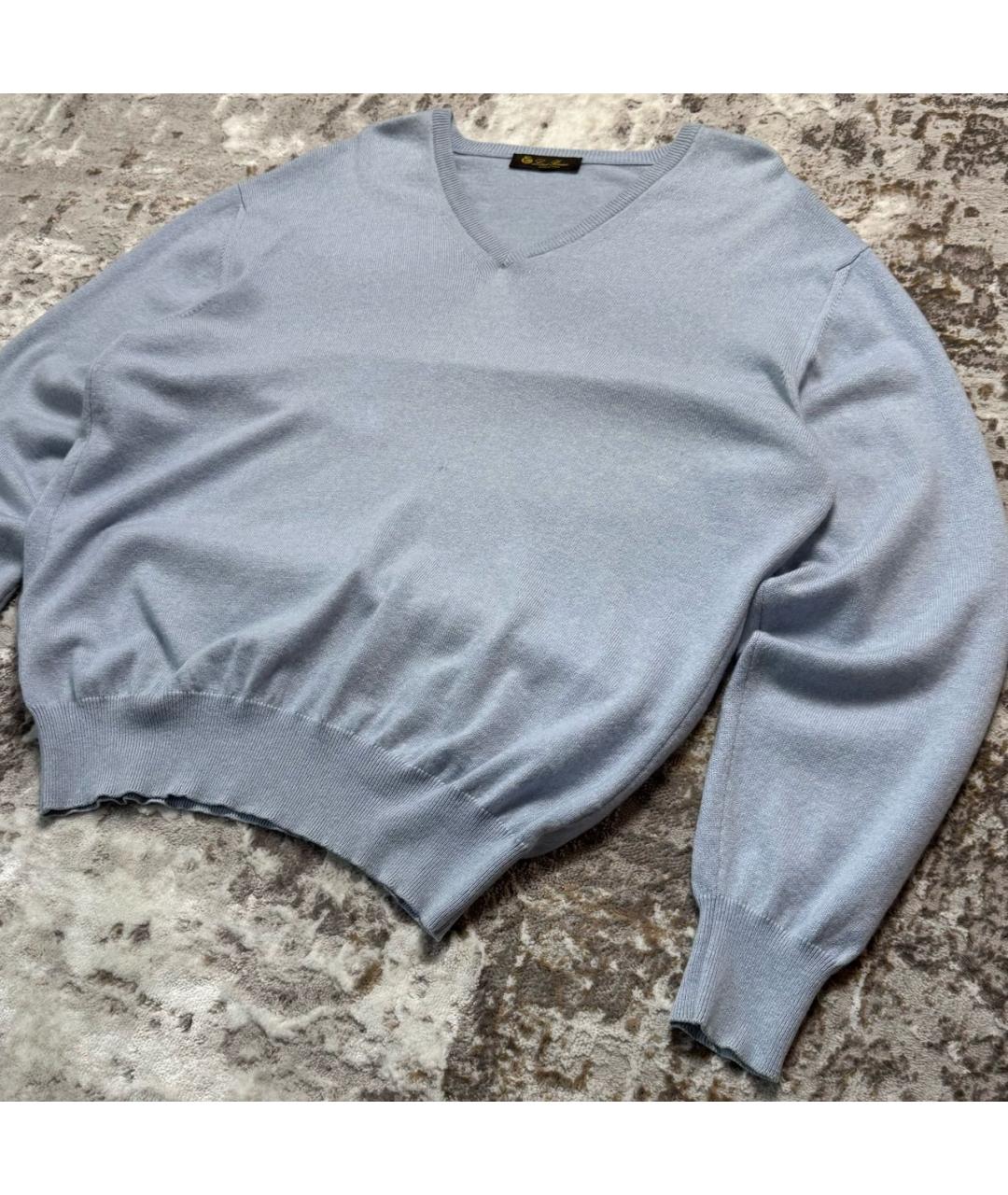 LORO PIANA Голубой кашемировый джемпер / свитер, фото 4