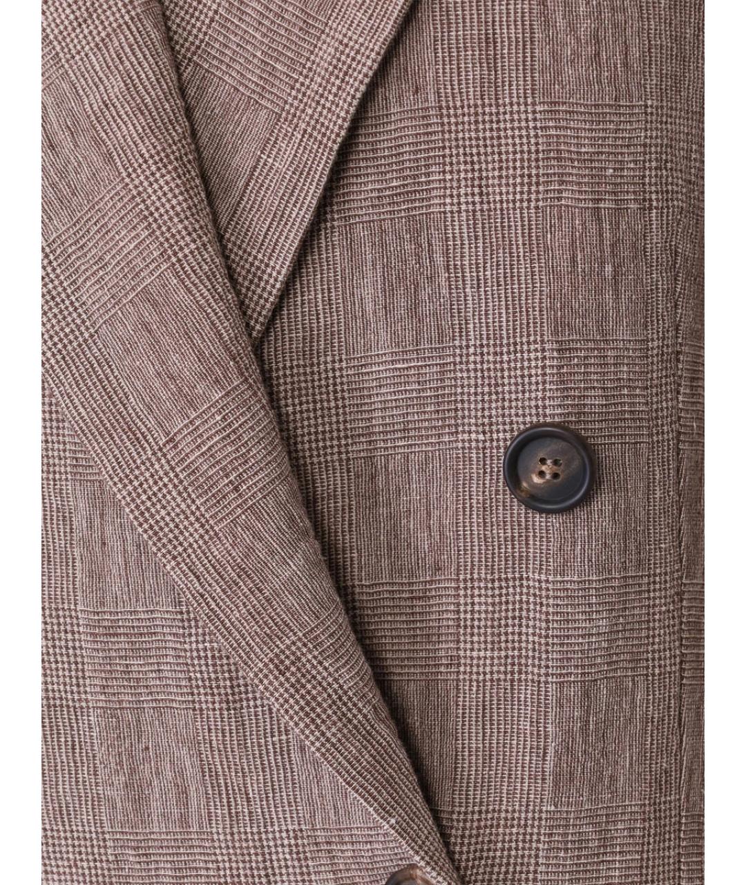 BRUNELLO CUCINELLI Коричневый льняной жакет/пиджак, фото 5