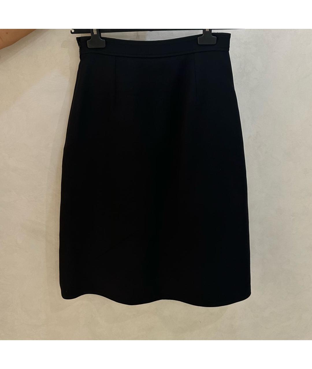 GUCCI Темно-синяя шерстяная юбка миди, фото 2