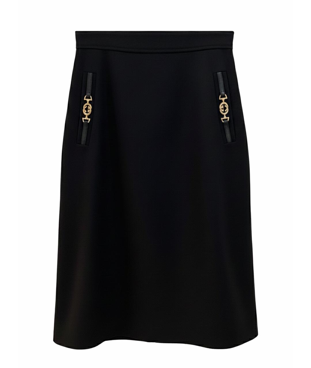 GUCCI Темно-синяя шерстяная юбка миди, фото 8