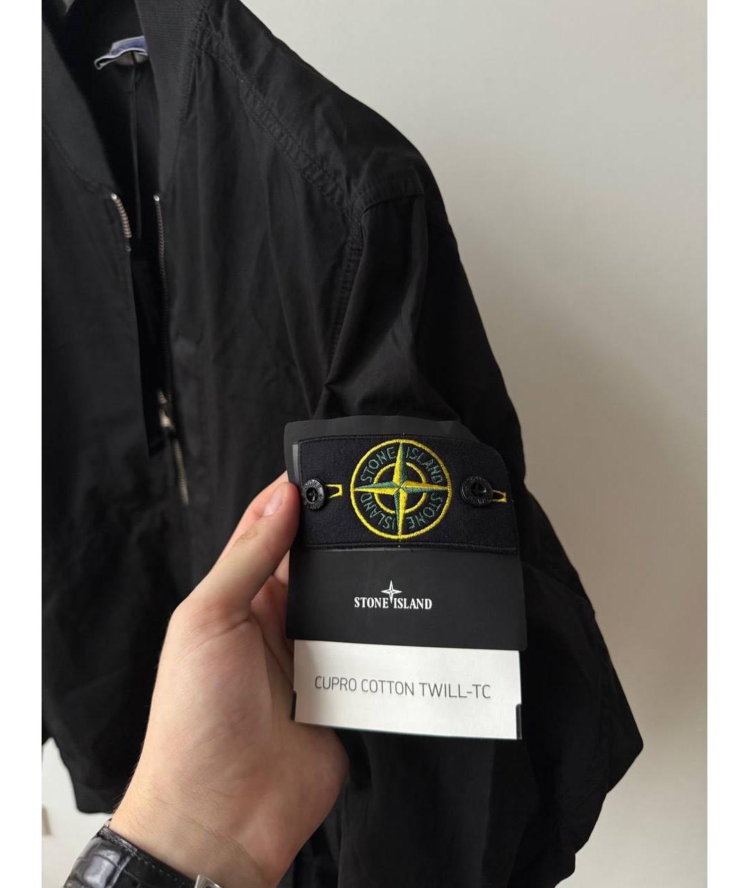 STONE ISLAND Черная хлопковая куртка, фото 4