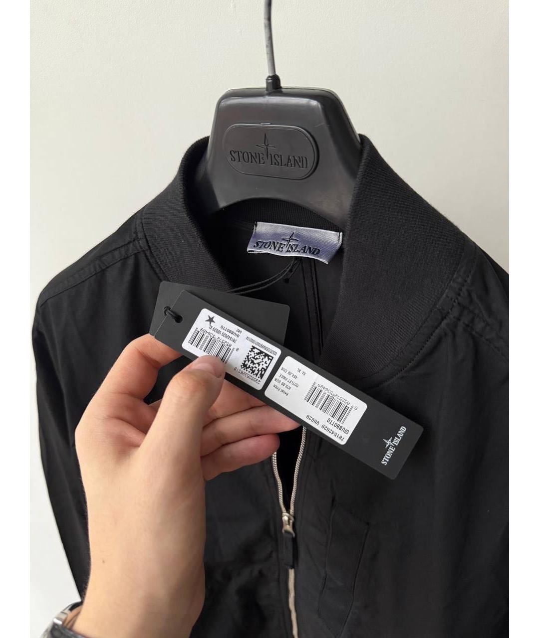 STONE ISLAND Черная хлопковая куртка, фото 3