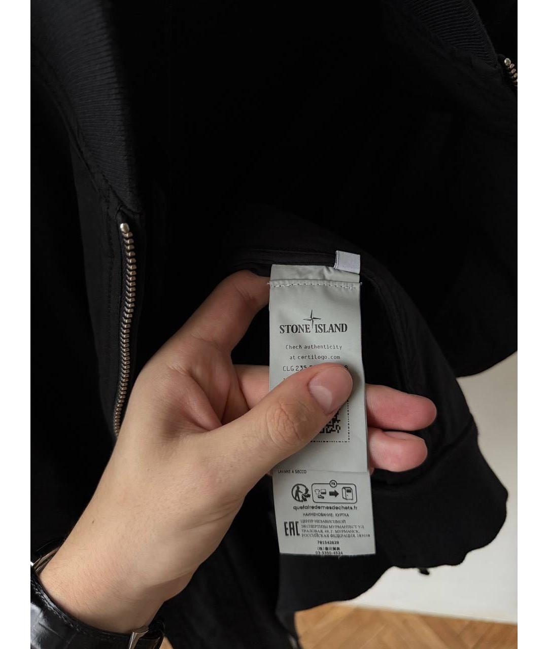 STONE ISLAND Черная хлопковая куртка, фото 5