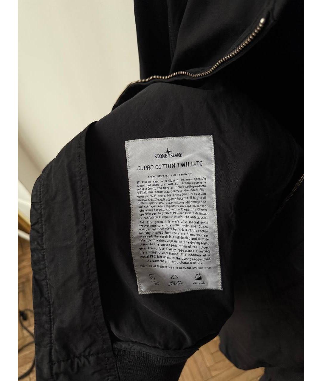 STONE ISLAND Черная хлопковая куртка, фото 6
