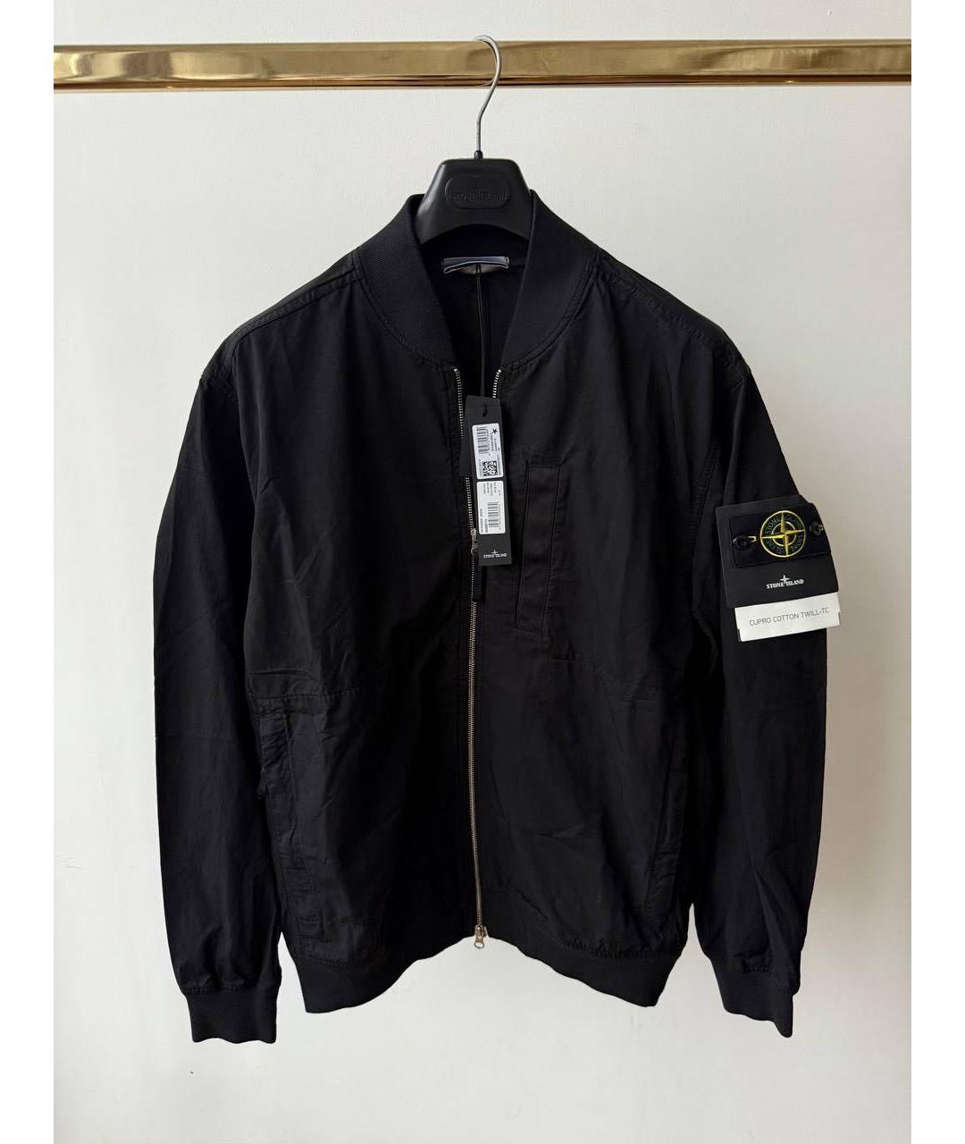 STONE ISLAND Черная хлопковая куртка, фото 2