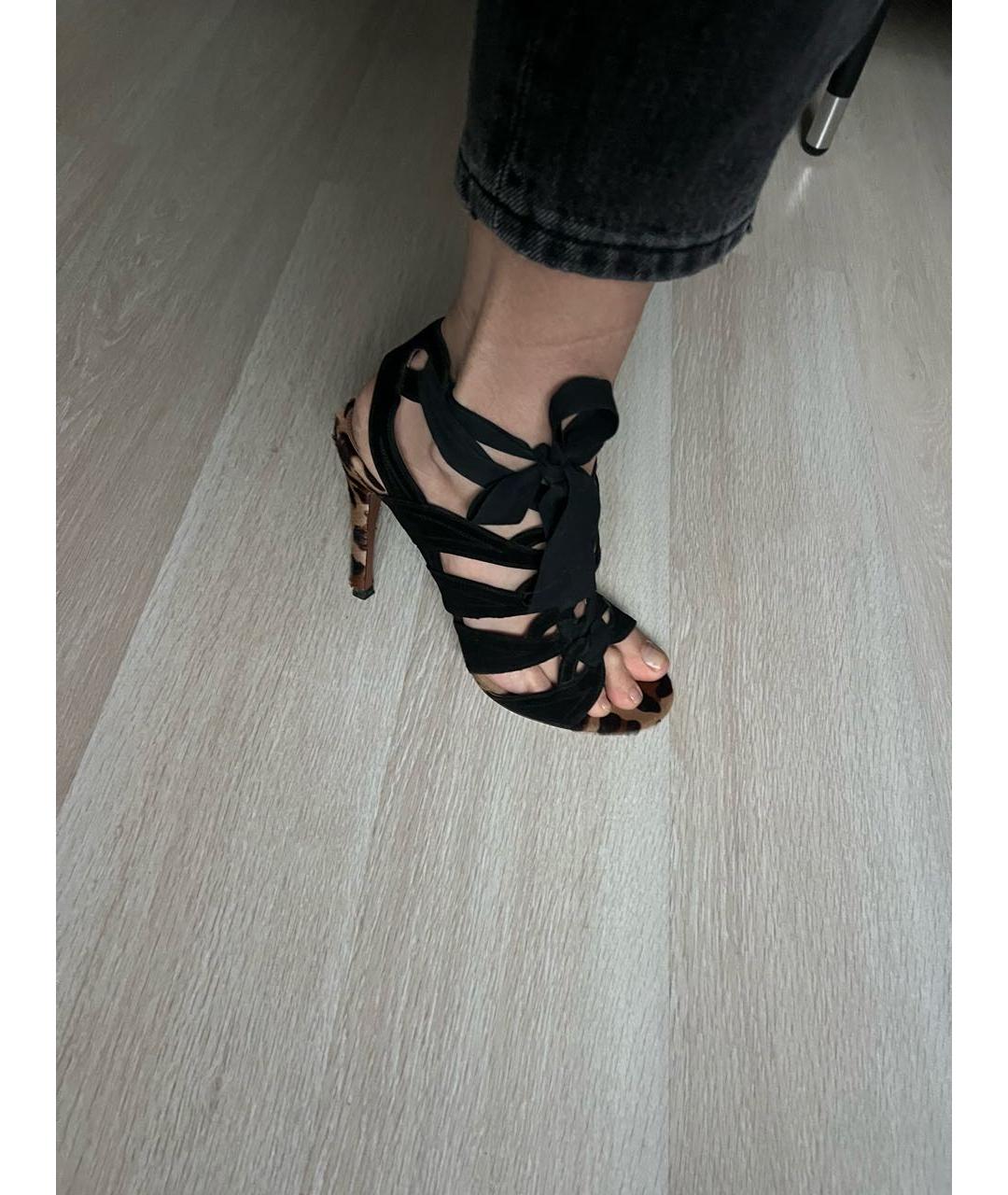 ALAIA Черные замшевые босоножки, фото 6