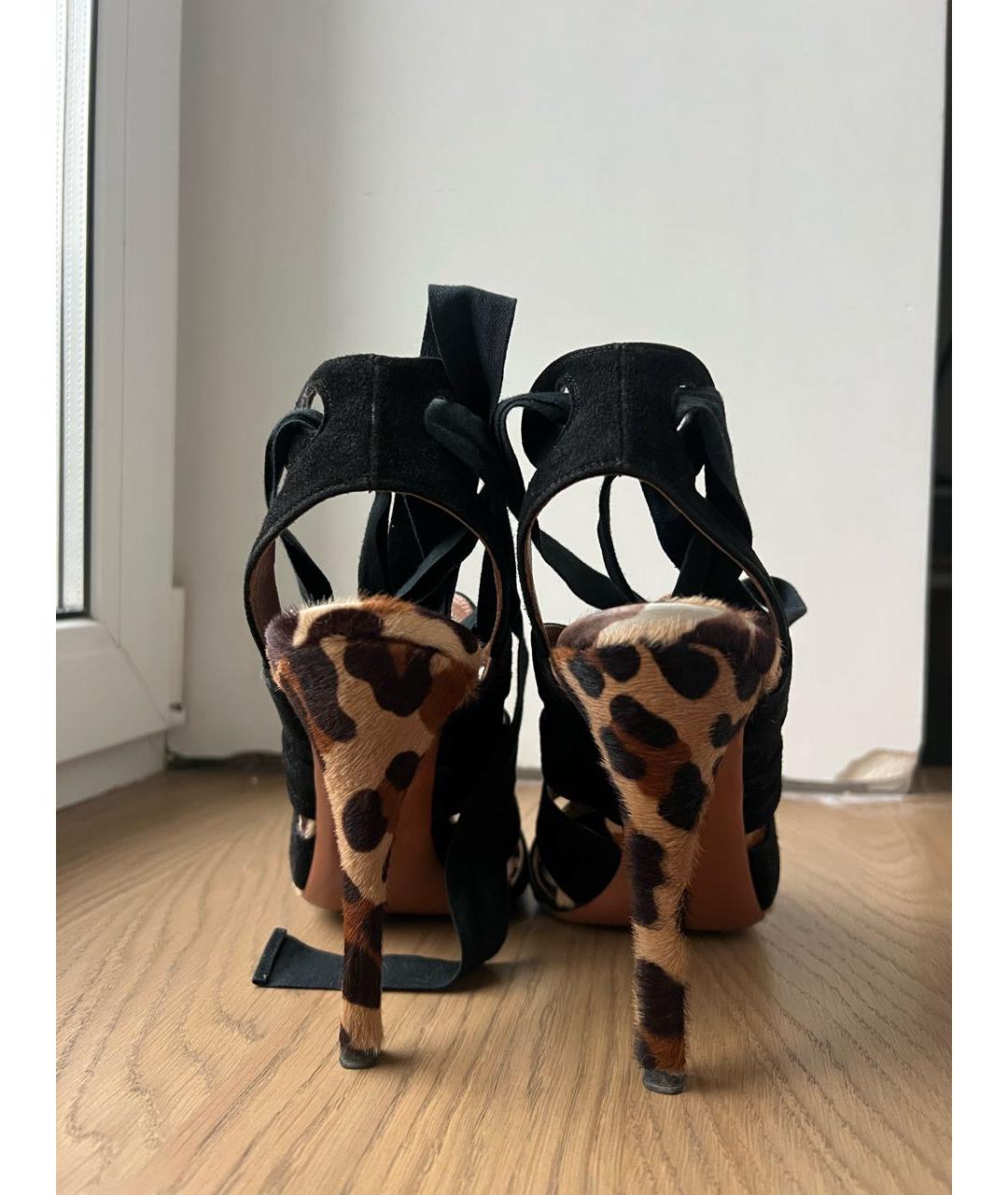 ALAIA Черные замшевые босоножки, фото 4