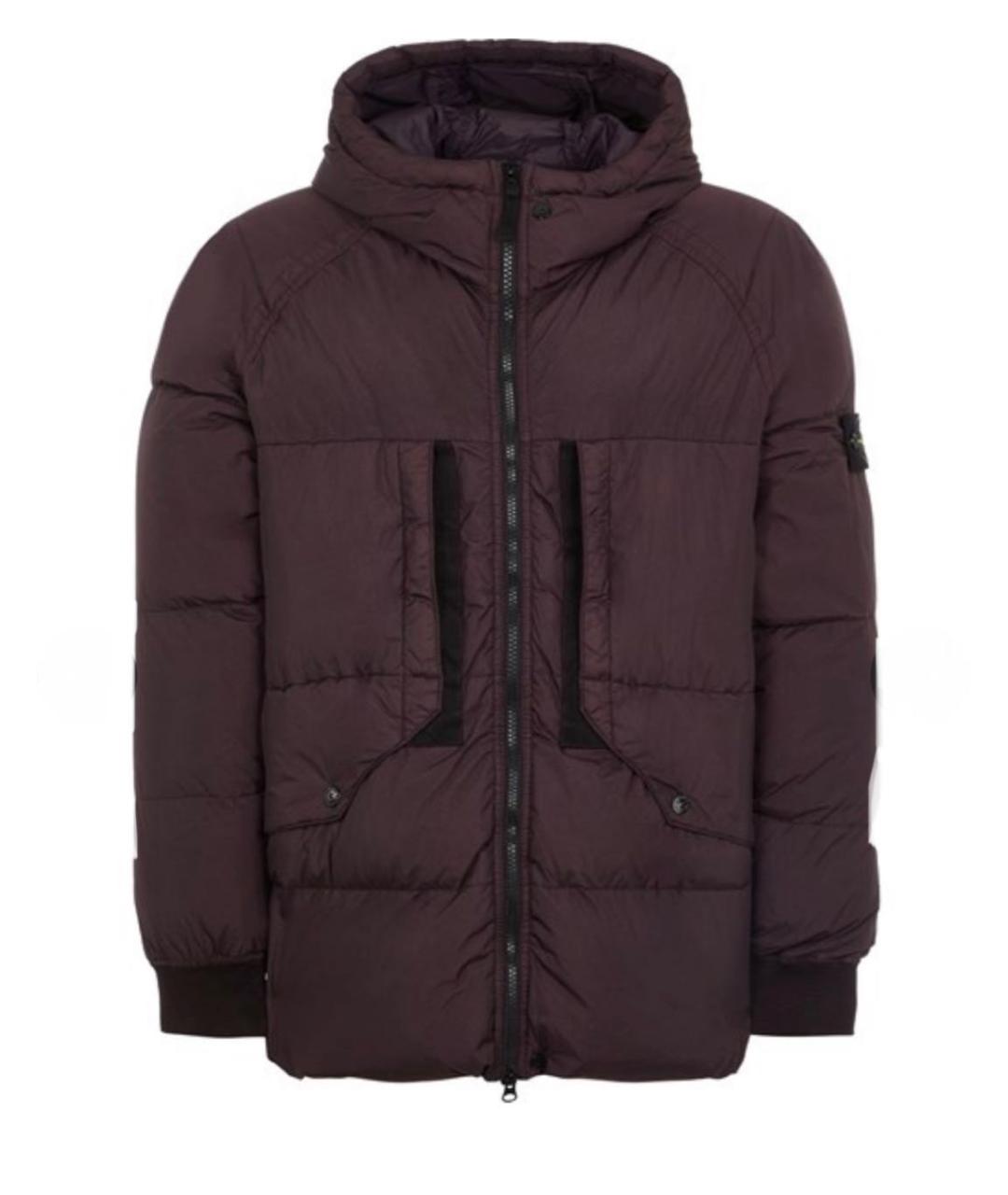 STONE ISLAND Бордовый полиэстеровый пуховик, фото 1
