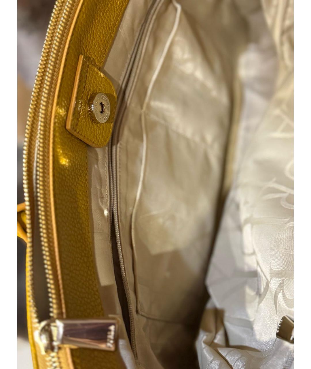 FURLA Желтая кожаная сумка тоут, фото 6